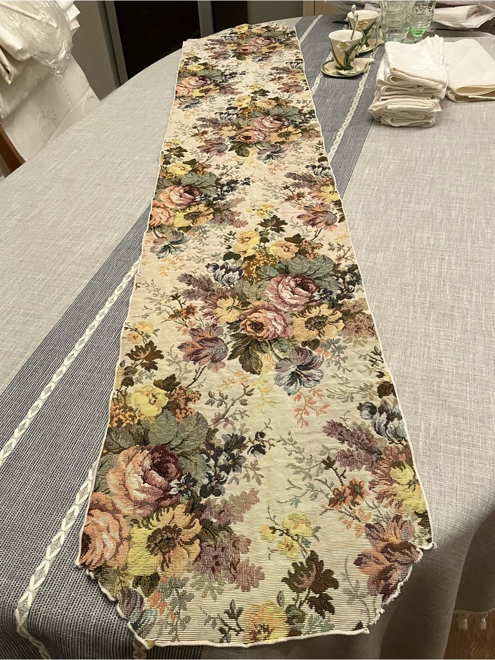 Floral Tapestry Table Runner
